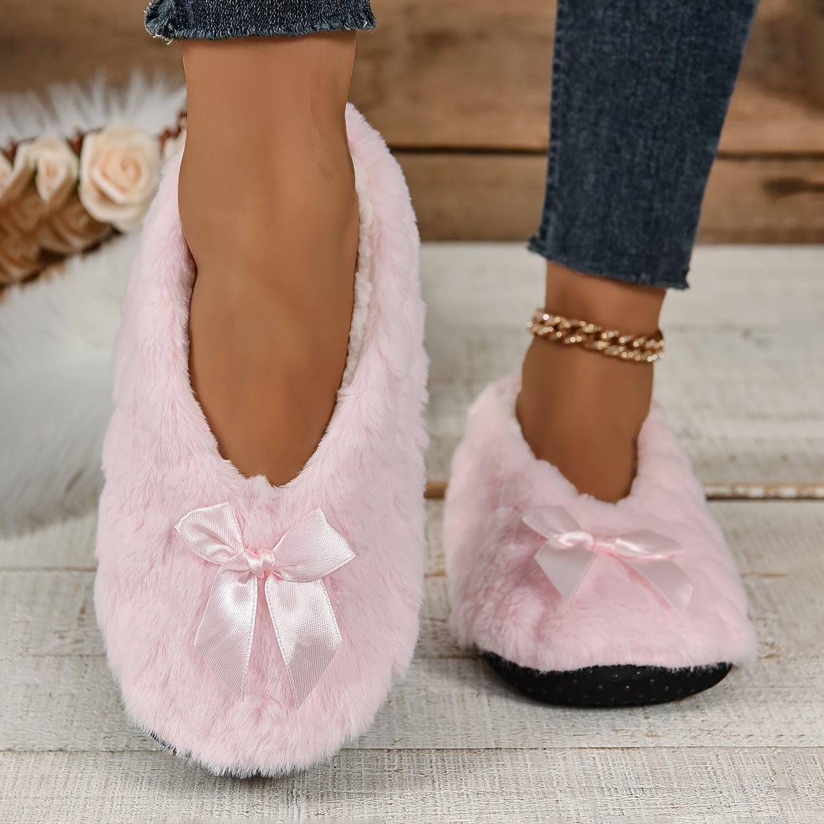 CozyFur Slippers - Soft, Breathable, Warm, Non-slip, Plush Lined Indoor Shoes with Faux Fur Soft Sole for Barefoot Feel - Perfect for Relaxation and Lounging Around the House